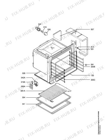 Взрыв-схема плиты (духовки) Aeg CB4100-1-B   SKAND. - Схема узла Oven
